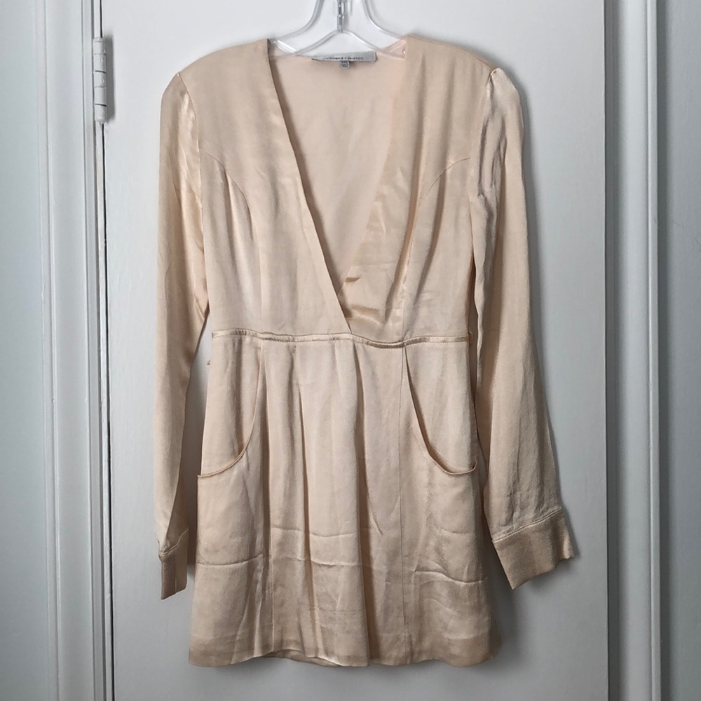 Cream mini dress with pockets